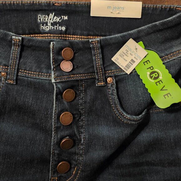 MAURICES EVERFLEX HIGH-RISE FLARE JEANS Size 10 Dark Blue Super Stretch NWT - Picture 5 of 7